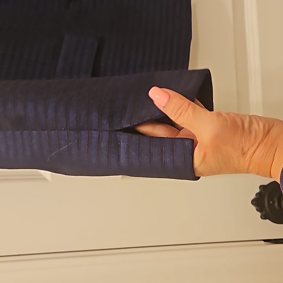 VINTAGE BLAZER Women's NAVY BLUE/BLACK blazer Size 12 - Picture 3 of 5